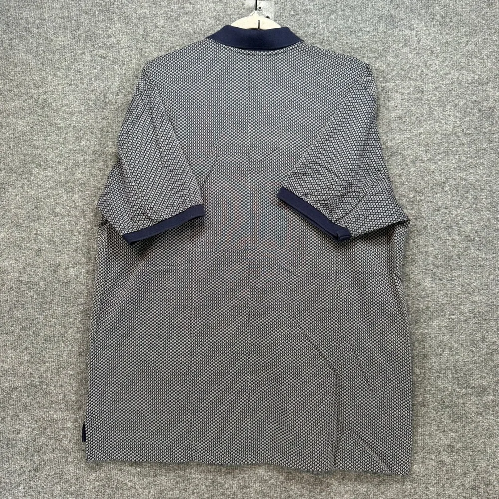 Brooks Brothers Polo Shirt Mens XL Blue Geometric Golden Fleece Diamond‎ Cotton